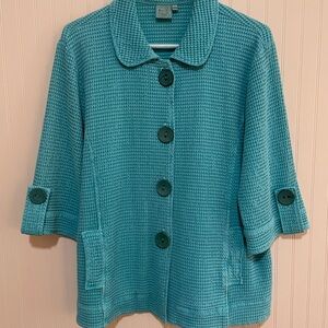 Women's Teal Button-Up Jacket
